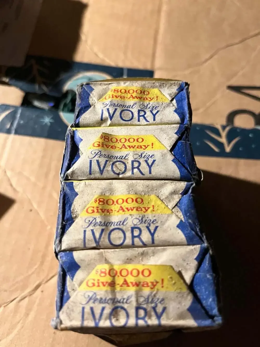 Set of 4 Vintage 1959 Personal Size Ivory Soap Bars with Original 80th Anniversa
